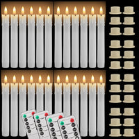 Bougies LED coniques sans flamme avec télécommande, lot de 6 à 24 pièces