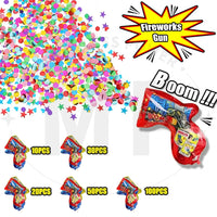 Canon à confettis gonflable – confettis colorés et lots de 10, 20, 30, 50 et 100 canons