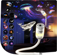 Projecteur ciel étoilé 13 films HD, veilleuse RGB 6 couleurs, bras flexible