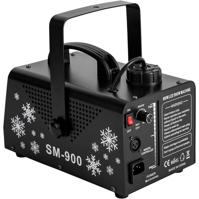 Machine à neige 900 W – vue de trois quarts avec sa poignée