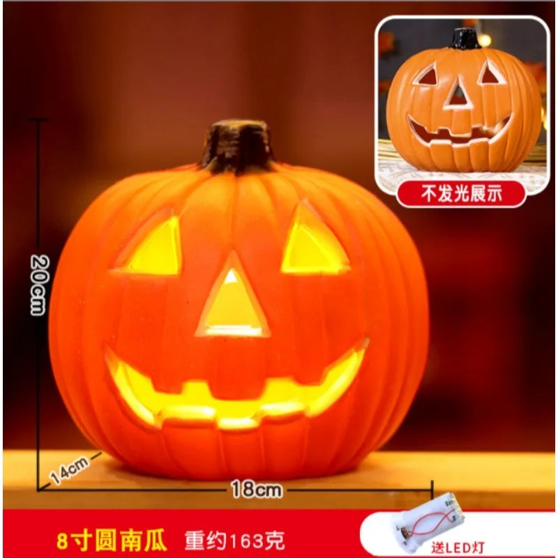 Citrouille d'Halloween lumineuse LED à piles, 3 modèles de 15 à 20 cm, lumière chaude