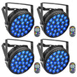 Lot de 4 projecteurs PAR LED 27 x 8 W RGBW avec télécommande et DMX512