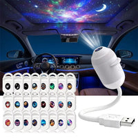 Projecteur ciel étoilé USB pour plafond de voiture, 3 à 24 films