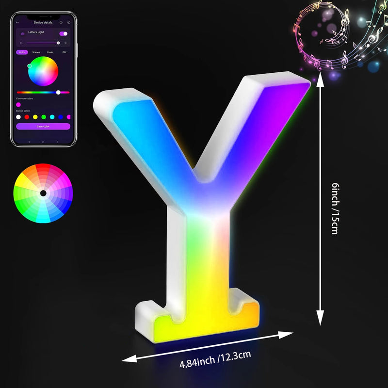 Lettres lumineuses LED RGB 15 cm – lettre Y
