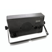 Mini stroboscope LED 60 W – face arrière : afficheur, entrée et sortie DMX, alimentation