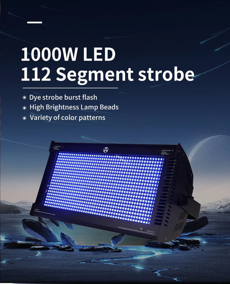 Stroboscope LED RGB – panneau allumé en bleu
