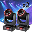 Pack de 2 lyres beam LED 200 W, 8 gobos et prisme 18 facettes