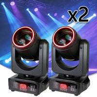 Pack de 2 lyres beam LED 200 W, 8 gobos et prisme 18 facettes