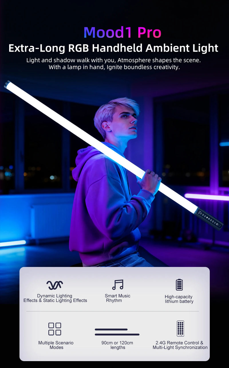 Tube LED RGB rechargeable 90 cm – vue 8