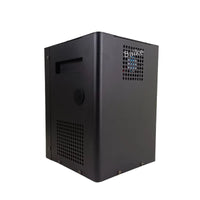 Machine à étincelles froides 750 W – flanc de l'appareil noir avec poignée et grille d'aération