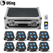Projecteur PAR LED sur batterie 4 x 18 W, lot de 8 avec flight case de charge