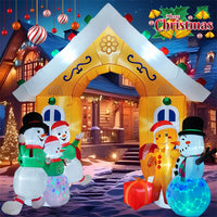 Gonflable de Noël lumineux à la pièce : bonhommes de neige, pain d'épice ou arche, 1,8 à 2,7 m