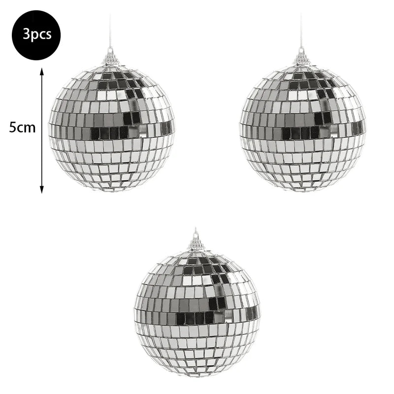Boules à facettes miroir pour sapin de Noël, 2 à 10 cm