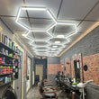 Éclairage LED hexagonal garage et showroom, 13 formats de 1 à 15 hexagones