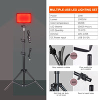 Panneau LED vidéo USB avec trépied et filtres colorés, lot de 2 ou 3