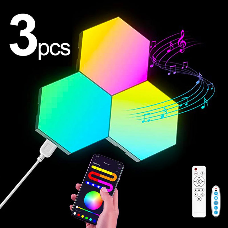 Lampes hexagonales modulaires RGB – vue 4