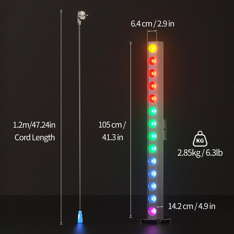 Barre LED pixel COB RGBW 14 x 20 W, DMX512, 105 cm, à l'unité ou par lot de 2 ou 4
