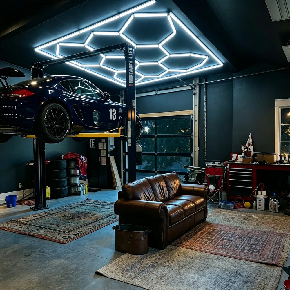 Kit éclairage LED hexagonal garage 3, 5, 8 ou 14 hexagones 6500 K