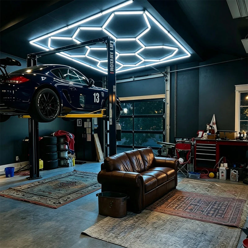 Kit éclairage LED hexagonal garage 3, 5, 8 ou 14 hexagones 6500 K