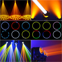 Lyre beam 230 W hybride à anneau LED RGB, DMX 18 canaux, 14 gobos