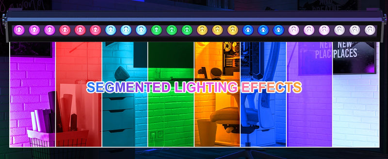 Barre LED murale RGB – effets d'éclairage par segments