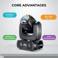 Lyre LED beam et spot 120 W à 8 gobos, à l'unité ou par lot