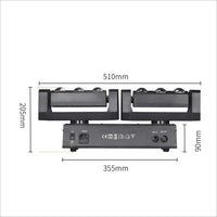 Barre LED à 2 bras mobiles 6 x 20 W RGBW, DMX 9 ou 15 canaux, 51 cm