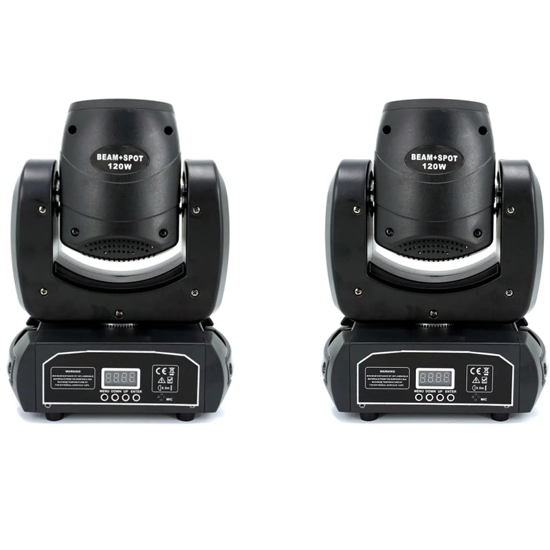 Mini lyre LED beam et spot 120 W DMX, lot de 2