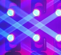 Mini lyre LED beam 180 W – faisceaux croisés bleus de plusieurs lyres