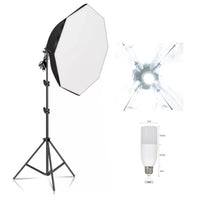 Kit softbox rectangulaire ou octogonal – softbox octogonal sur pied avec ampoule 40 W