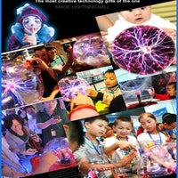 Lampe plasma boule magique tactile – enfants et adultes qui touchent des boules plasma