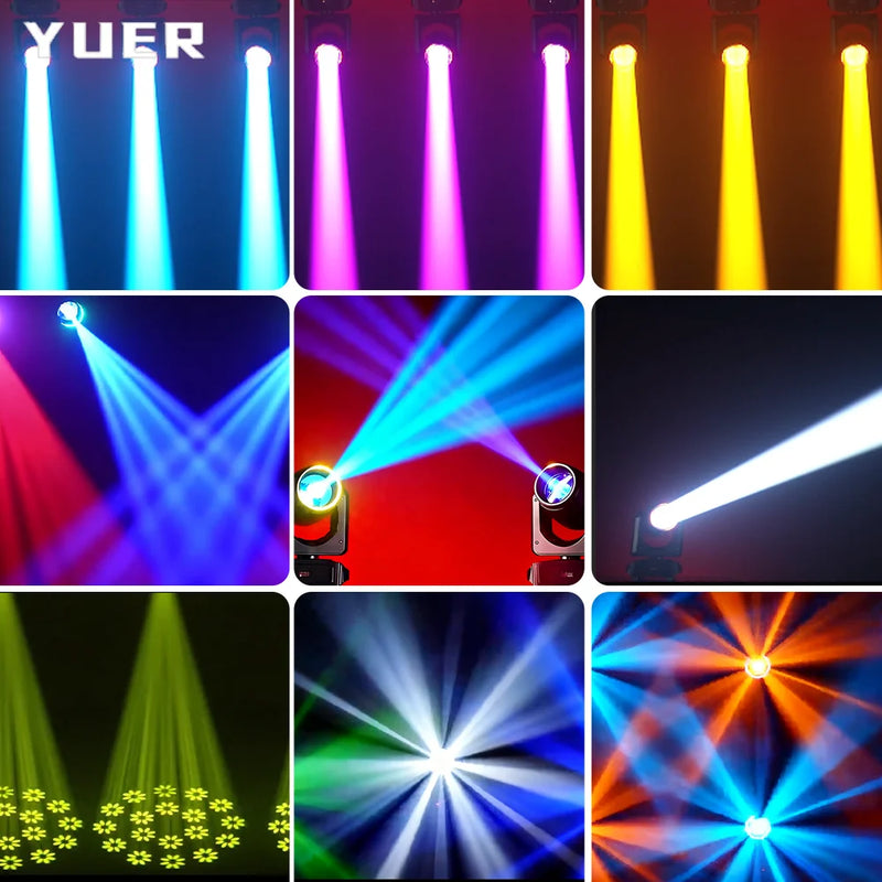 Lot de 4 lyres LED beam 200 W à anneau RGB – neuf effets de faisceaux et de gobos