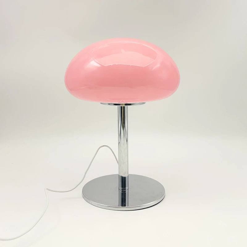 Lampe nuage en verre à dôme sur pied chromé, USB, 3 teintes