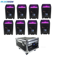 Uplight sur batterie RGBWA UV, lot de 8 avec flight case, noir ou blanc