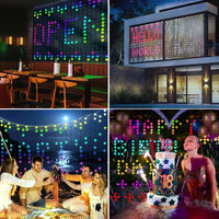 Rideau lumineux de Noël pour façade – exemples de motifs en situation