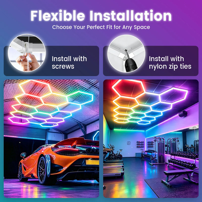 Barres LED hexagonales RGB – vue 9