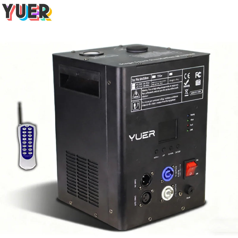 Machine à étincelles froides 750 W – face de commande et télécommande sans fil