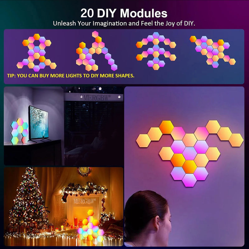 Lampes hexagonales modulaires RGB – vue 7