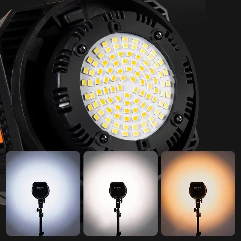 Éclairage vidéo LED COB bicolore 300 W avec pied et télécommande