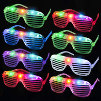 Lunettes LED lumineuses à lamelles pour soirée, 3 modes, lots de 5 à 50 pièces