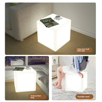 Cube lumineux LED – usages : table basse de salon, lampe de sol de chambre et tabouret portable