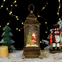 Lanterne de Noël LED boule à neige, scène Père Noël ou renne