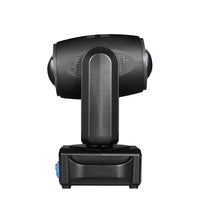 Mini lyre LED beam 180 W – vue de profil, base avec connecteur d'alimentation