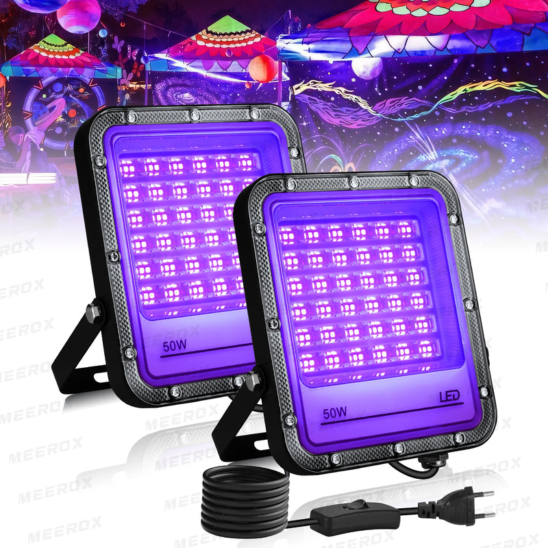 Projecteur lumière noire LED UV 395 nm, 50 à 150 W, 1 ou 2 pièces