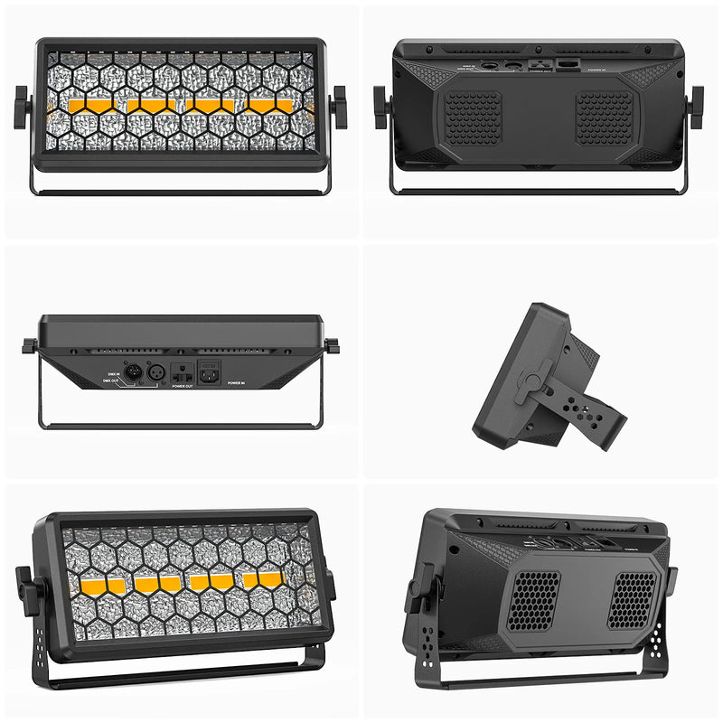 Projecteur vintage laveur de mur à 4 LED COB dorées et 36 LED RGB, DMX, à l'unité ou en lot