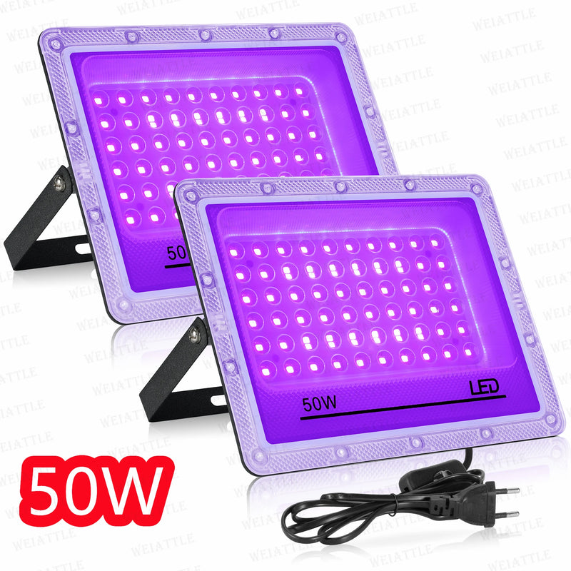 Projecteur lumière noire LED UV 395 nm, 50 à 150 W, 1 ou 2 pièces