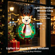 Décoration de fenêtre de Noël lumineuse, renne gonflable en couronne, 1,2 m