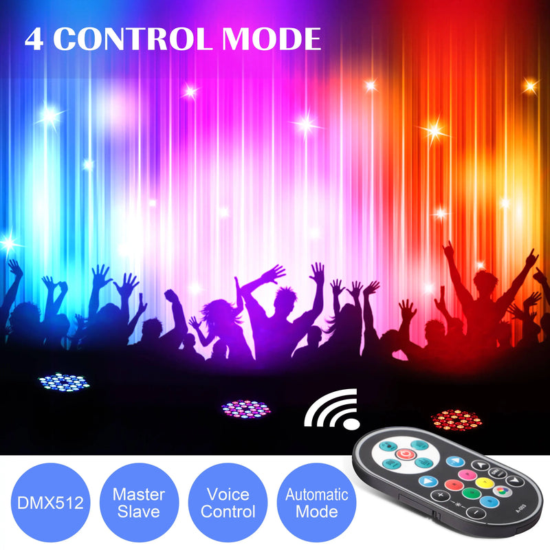 Lot de 2 projecteurs PAR LED plats 36 LED RGB, télécommande et DMX
