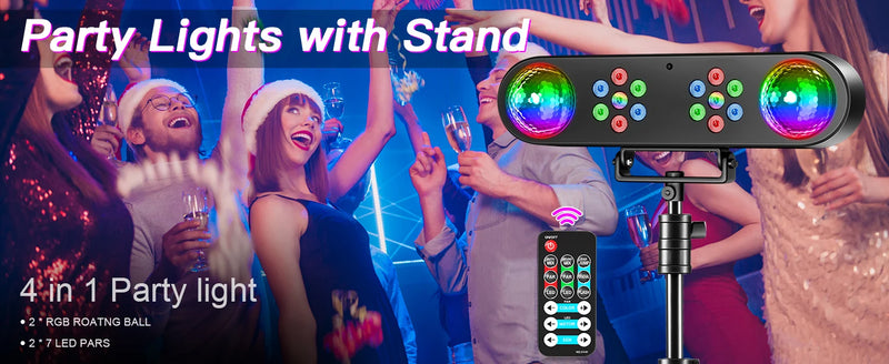 Jeu de lumière 4 en 1 sur trépied – bandeau de présentation en soirée
