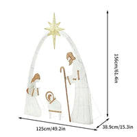 Crèche lumineuse – schéma des dimensions 156 x 125 x 38,9 cm